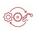 Design and precision cutting process icon