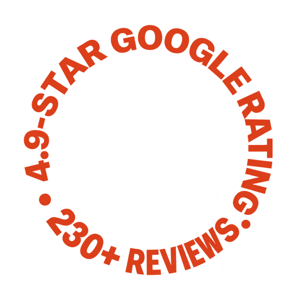 4.9-star Google rating with 230+ reviews